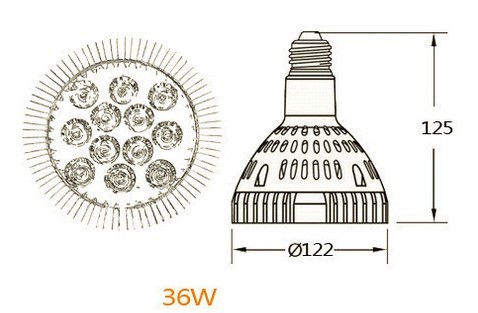 36W LED izzó