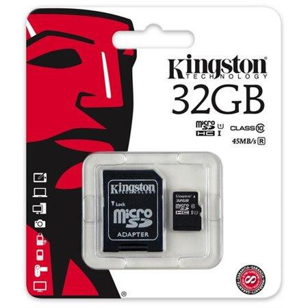 MicroSD HC 32GB Kingston Class 10 adapterrel