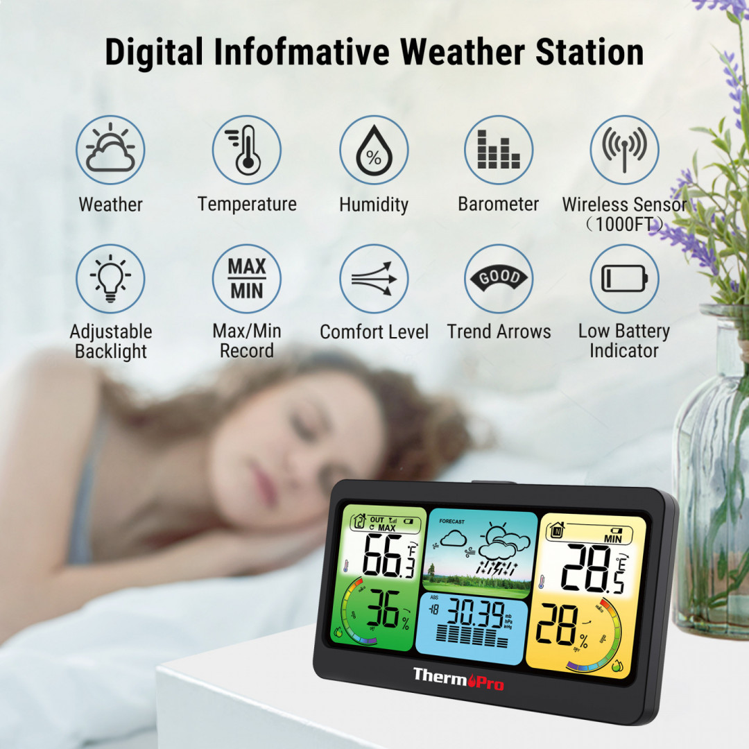Digitális hőmérő és páratartalommérő ThermoPro TP-280