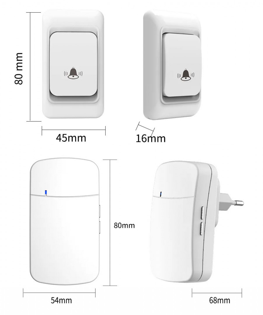 Vezeték nélküli csengő Bentech DB002W