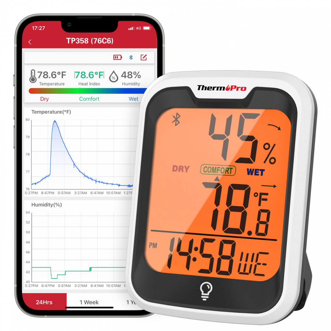 Digitális hőmérő és páratartalommérő ThermoPro TP358