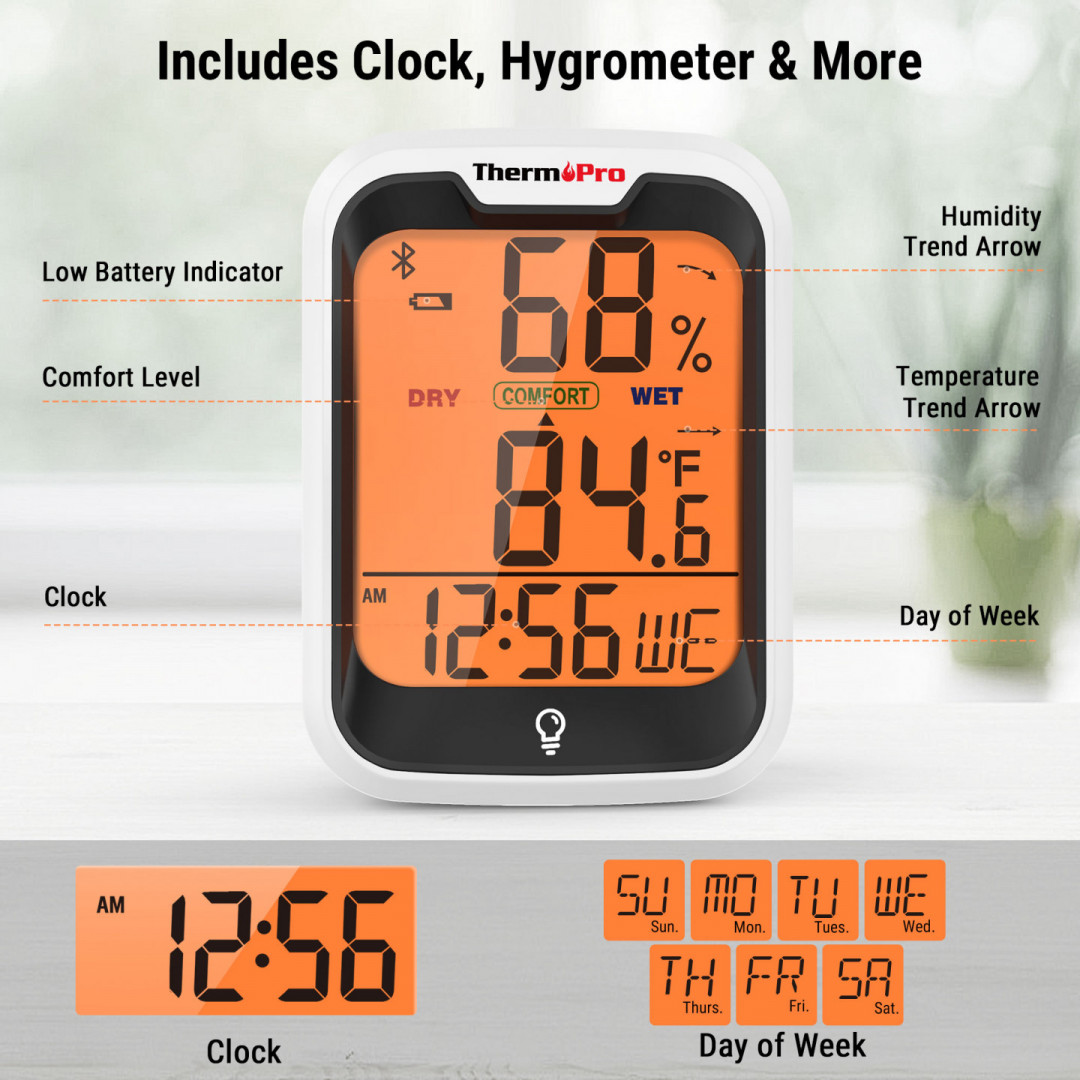 Digitális hőmérő és páratartalommérő ThermoPro TP358