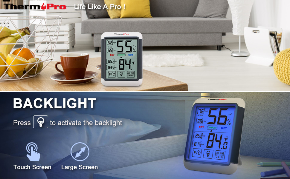 Digitális hőmérő és páratartalommérő ThermoPro TP55