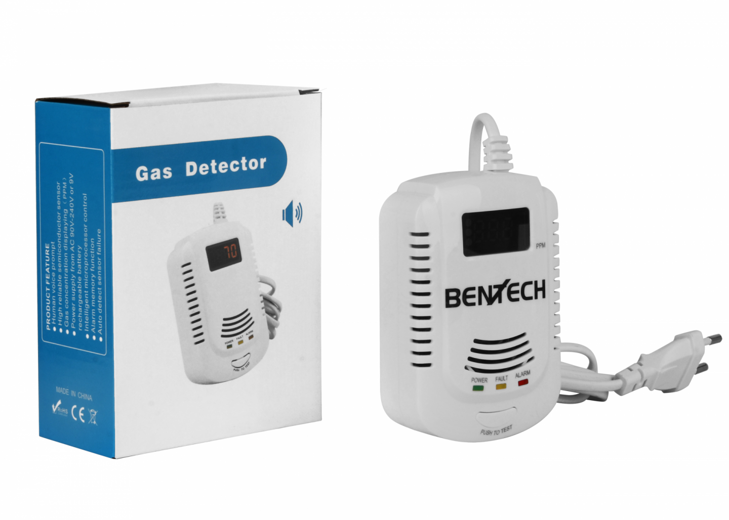 Bentech GASman LCD önálló tűzérzékelő és gázszivárgás érzékelő